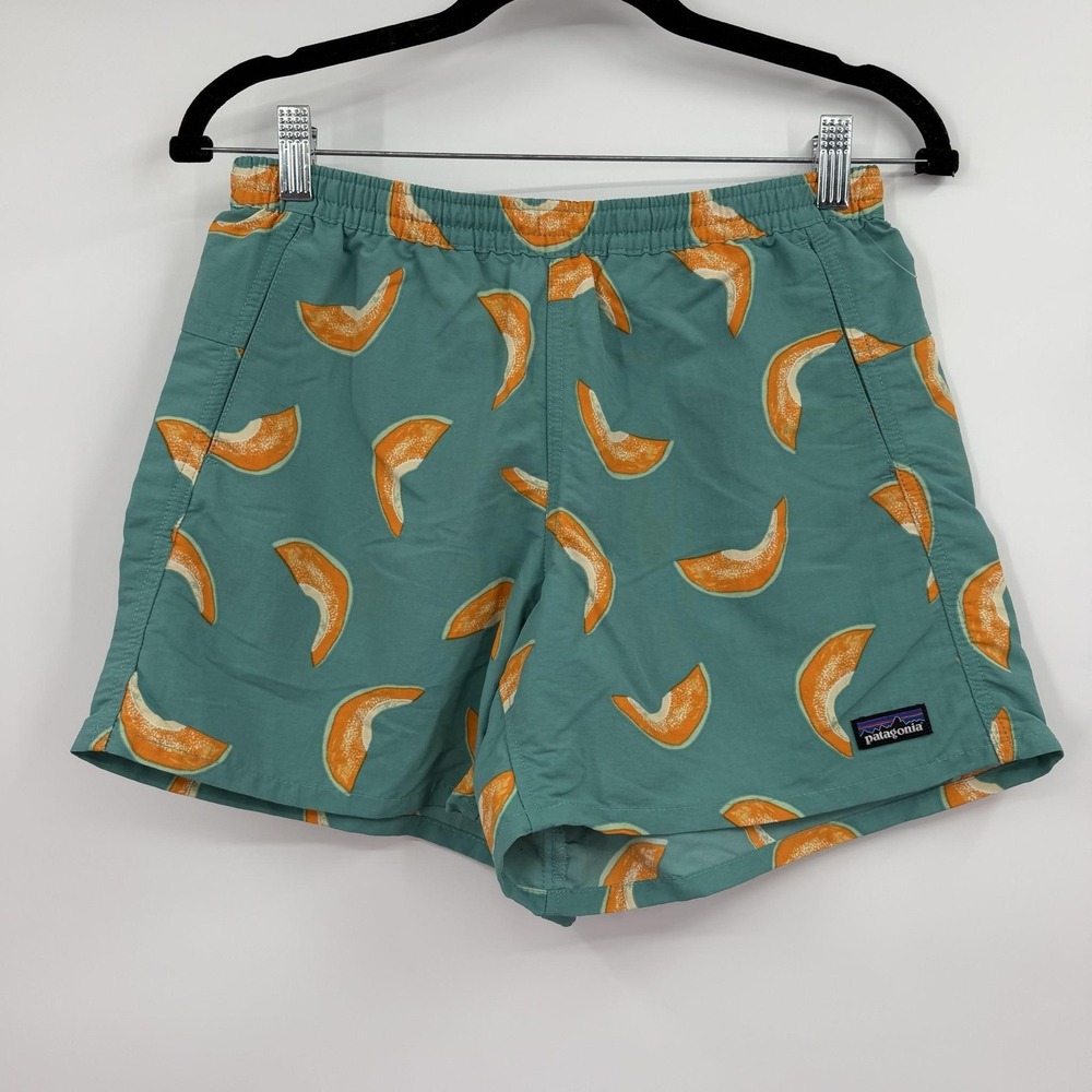 Patagonia Baggies Shorts Womens Small Green Athletic Pockets Quick Dry